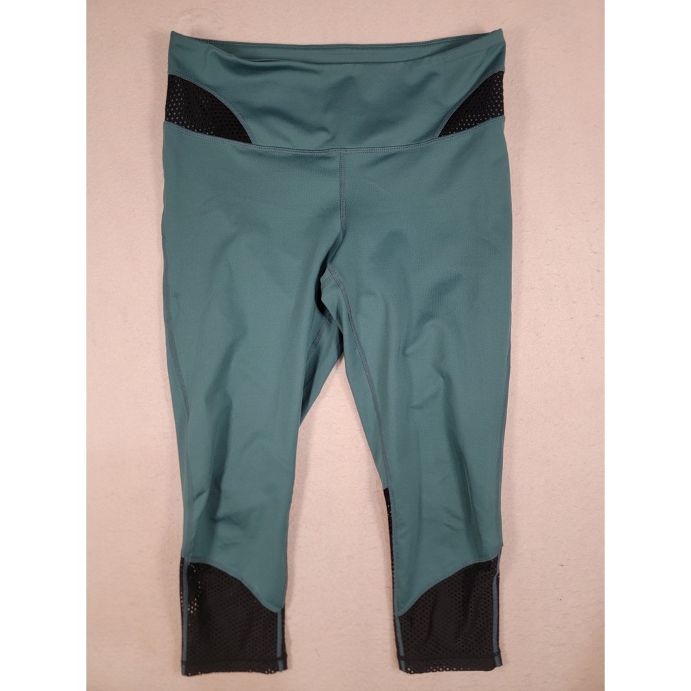 Z‎ by Zella Women's Large Teal Black Mesh Panel High Waist Athletic Leggings